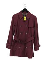 Aquascutum Women's Coat S Purple 100% Cotton Trench Coat
