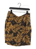 Karen Millen Women's Mini Skirt UK 16 Multi Floral Linen with Viscose Short Mini