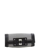 Karen Millen Women's Bag Black Cotton with Polyester, Leather Clutch