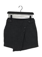 Karen Millen Women's Mini Skirt UK 8 Grey Wool with Cotton, Elastane Short Mini