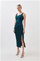 Karen Millen Bodycon Midi Dress UK10 in Green RRP &pound;279