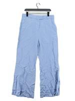 Karen Millen Women's Trousers UK 12 Blue Viscose with Polyester Wide-Leg Chino