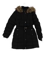 Karen Millen Women's Coat UK 10 Black Polyester with Acrylic Puffer Jacket