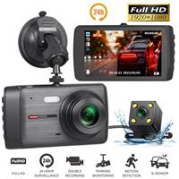 Dash Camera HD 1080P Dual Lens Car Van DVR Road Video Recorder 4 LCD Rear Cam