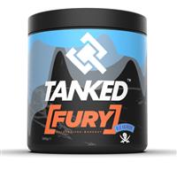 Tanked Fury Pre Workout Powerful Muscle Pump Powder - 40 Servings Blue Raspberry