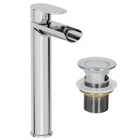Bathroom Waterfall High Rise Mono Basin Sink Mixer Tap Waste Modern Single Lever