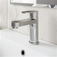 Bathroom Modern Mono Basin Sink Mixer Tap Single Lever Chrome Round Cloakroom