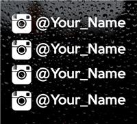 4 X INSTAGRAM YOUR NAME CUSTOM PERSONALISED WINDOW VINYL DECAL CAR STICKER