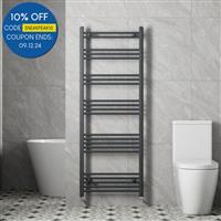 Heated Towel Rail Radiator Modern Bathroom Flat Straight Anthracite 1600x600mm