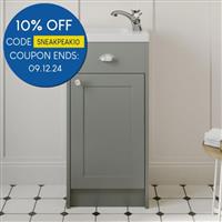 400mm Bathroom Vanity Unit Basin Sink Storage Cabinet Furniture Grey Traditional