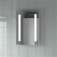390 x 500mm Bathroom Mirror LED Illuminated Rectangular Battery Power IP44 Rated