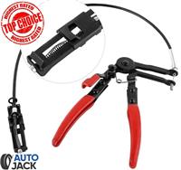 Long Reach Flexible Hose Clip Pliers Tag Clamp Tool 1855mm Ratchet Comfort Grip
