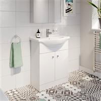 650mm Bathroom Basin Sink Vanity Unit Floor Standing Single Tap Hole Matte White