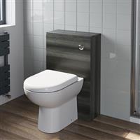 500mm Bathroom Toilet Back To Wall BTW Furniture Unit Pan Soft Close Seat Grey