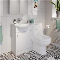 910mm Modern Bathroom Toilet Basin Sink Vanity Unit 1 TH Furniture Matte White