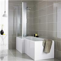 1600/680mm Bath Panel Pack Front Side End L Shape Bathroom MDF White Gloss