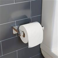 Chrome Square Wall Mounted Bathroom WC Toilet Roll Holder Stylish Modern
