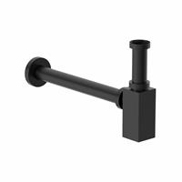 Square Bottle Trap Waste for Wash Basin Sink Bathroom Black 1 1/4" Modern