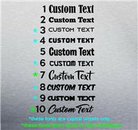 2x Custom Personalised Text Decal Stickers Name Car Bike Vinyl