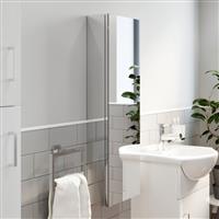 Tall Bathroom Mirror Cabinet Single Door Cupboard Stainless Steel Wall Mounted