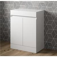 600mm Bathroom Countertop Vanity Door Unit Floor Standing Soft Close White Gloss