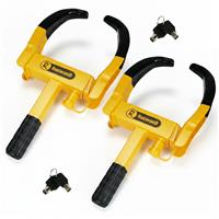 2 x Wheel Clamp Security Lock Car Van Caravan Trailer Anti Theft Heavy Duty
