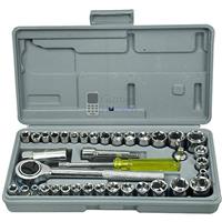 PREMIUM 40 PIECES 1/4" & 3/8" DRIVE SOCKET SET TOOL KIT TORX RATCHET DRIVER