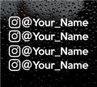 4 X INSTAGRAM YOUR NAME CUSTOM PERSONALISED WINDOW VINYL DECAL CAR STICKER NEW