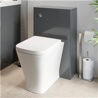 500mm Modern Bathroom WC Toilet Unit Concealed Cistern BTW Soft Close Seat Grey
