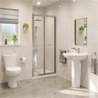 Hydrolux Modern Bifold Shower Door 800x1850mm Framed 4mm Safety Glass Reversible