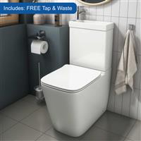 2 in 1 Toilet Basin Combo Combined Toilet WC & Sink Space Saving Cloakroom Unit