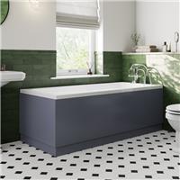 1700/700mm Bath Panel Pack Front Side End Plinth Modern Bathroom Dark Grey Gloss