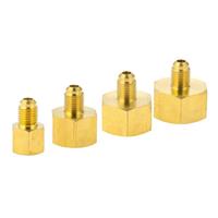 4X Brass G Thread to SAE 1/4 Tubing Adapter Hose Connector for AC Refrigeration