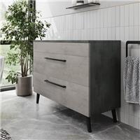Bathroom Cloakroom Countertop Vanity Unit Cabinet Drawer 1000mm Soft Close Grey