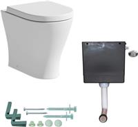 Back To Wall Toilet BTW WC Pan Soft Close Seat Concealed Cistern Flush Button