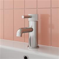 Fluted Basin Sink Mixer Tap Bathroom Mono Round Single Lever Modern Chrome