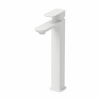 Countertop Basin Mixer Tap Tall Sink Bathroom Mono Straight Spout Matt White