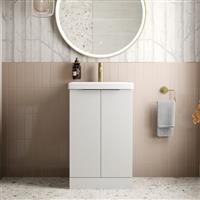Bathroom Vanity Unit Basin Sink Free Standing 500mm Door Cabinet Storage White