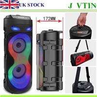 TWS Bluetooth Speakers Portable Dual Sub Woofer Heavy Bass Party DJ System + Mic