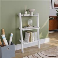 3 Tier Ladder Shelf Unit Bookcase Shelving Display Stand Rack Storage, White