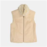 Lakeland Sleeveless Jacket / Size 10 / Womens / Beige / Faux Fur