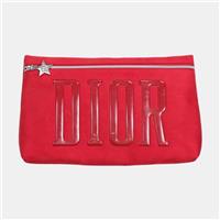 Dior Clutch Handbag / Womens / Red / Cotton