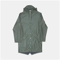 Rains Long Jacket / Size 2XS / Mid-Length / Mens / Green / Polyester - 2XS Regular