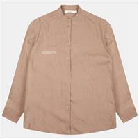 PANGAIA Tan Women's Aloe Linen Mandarin Shirt Size Extra Small / Size XS / ...