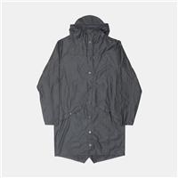 Rains Long Jacket / Size 2XS / Mid-Length / Mens / Black / Polyester - 2XS Regular