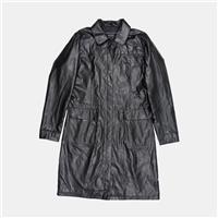 Joie de Vivre Coat / Size 10 / Mid-Length / Womens / Black / Faux Leather - 10 Regular