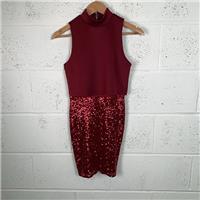 Asos petite Red Sequin Pencil Dress / Size 8 / Short / Womens / Red / Polyester - 8 Petites