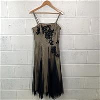 Monsoon Women's Beige Slip Dress / Size 14 / Midi / Womens / Beige / Nylon - 14 Regular