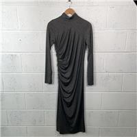 H&M Grey Maxi Dress / Size S / Long / Womens / Grey / Viscose, Polyester, E... - S Regular