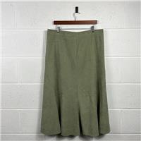 Alexara Women's Green Flare Skirt / Size 12 / Midi / Womens / Green / Polyester